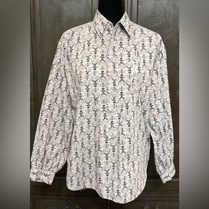 Gabrielle vintage stickman oversized gray blouse. Size Small but fits medium